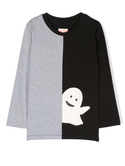 Wauw Capow By Bangbang Hello Ghost Long-sleeved T-shirt In Black