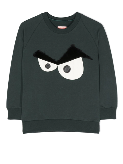 Wauw Capow By Bangbang Kids' Cool Cooper Crew Neck Sweatshirt In Grün