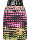 Moschino Ladies Glitter Polka-dot Skirt With Vinyl Waist In Schwarz