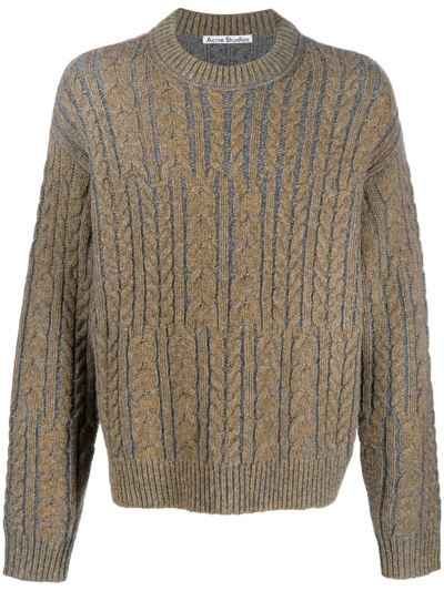 Acne Studios Two-tone Knit Sweater In Yellow