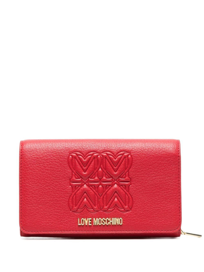 Love Moschino Logo翻盖钱包 In Red