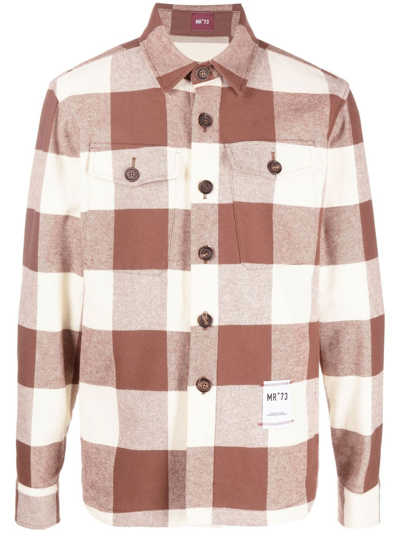 Manuel Ritz Check-pattern Shirt Jacket In Brown