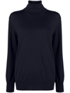 Jil Sander Roll-neck Wool Jumper In Blue