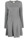 KHAITE PEPLUM CASHMERE MINI DRESS