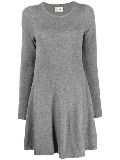 Khaite Peplum Cashmere Mini Dress In Grau