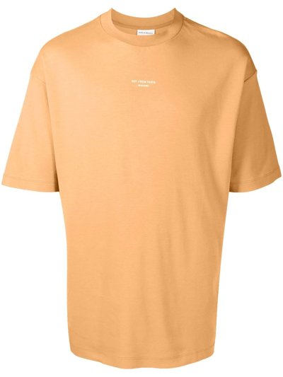 Drôle De Monsieur Logo-print Cotton T-shirt In Brown
