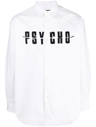 Undercover Slogan-print Shirt In Weiss