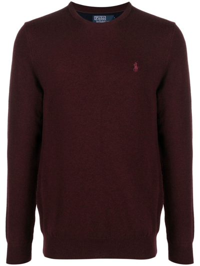 Polo Ralph Lauren Logo-embroidered Wool Jumper In Red