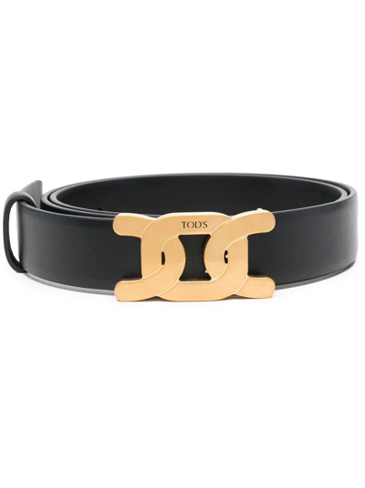 Tod's Kate Logo-buckle Belt In Black