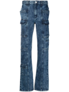 Isabel Marant Vokayo Utility Straight Leg Nonstretch Jeans In Blau