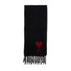 Ami Alexandre Mattiussi Ami De Caur Wool-blend Scarf In Black