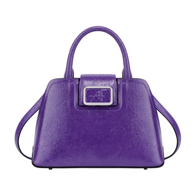 Alberta Ferretti Small Albi 33 Bag In Shiny Calfskin In Purple
