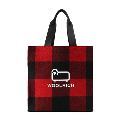 Woolrich Wool Tote Bag In Red_buffalo