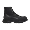 Alexander Mcqueen Sneakers Tread Slick High Aus Schwarzem Canvas In Black Silver