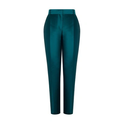 Alberta Ferretti Mikado Trousers In Ottanium