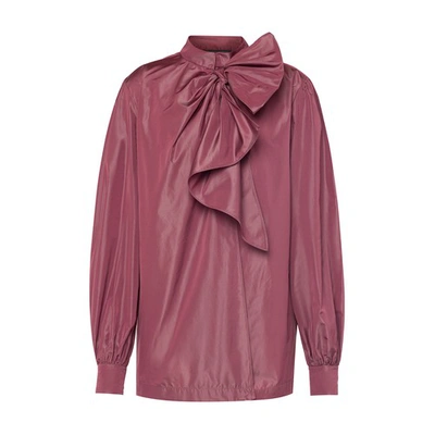 Alberta Ferretti Taffeta Shirt With Bow In Pink