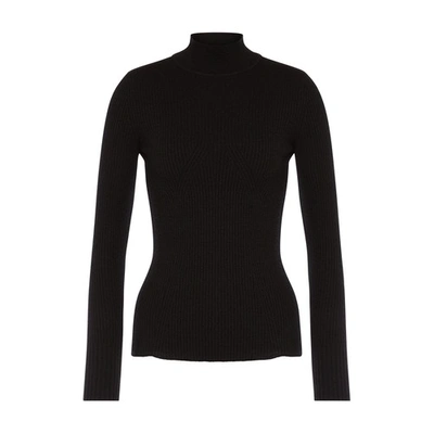 Alberta Ferretti Wool And Cashmere-blend Sweater In Black