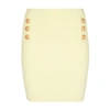 Balmain Short Double-breasted Knit Skirt In Jaune Pale