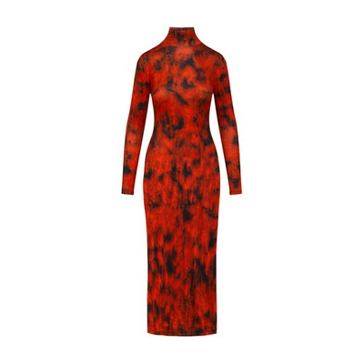 Christoph Rumpf Long Printed Dress In Red