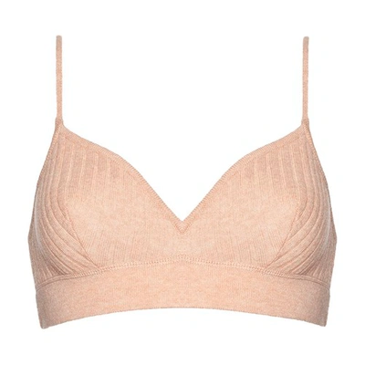 Eres Tendre Ribbed Wool And Cashmere-blend Bra In Craft