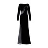 Tom Ford Velvet Boat-neck Cutout Gown In Black
