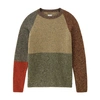 Woolrich Colour-block Ribbed-knit Jumper In Gold Khaki