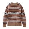 Woolrich Fair Isle Crew Neck Jumper In Dark Camel