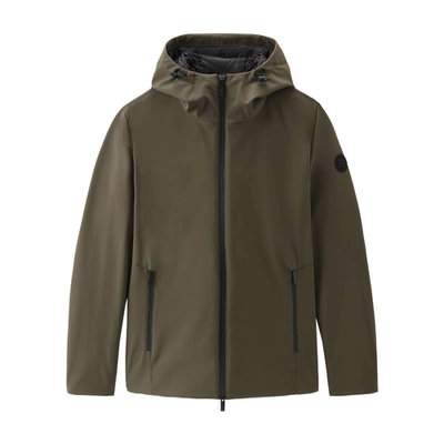 Woolrich Pacific Jacket In Soft Shell In Green