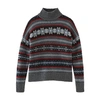 Woolrich Fair Isle Turtleneck Sweater In Charcoal