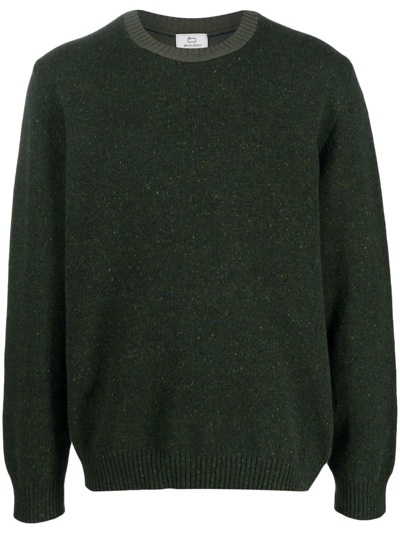 Woolrich Straight Hem Knitted Sweater In Green