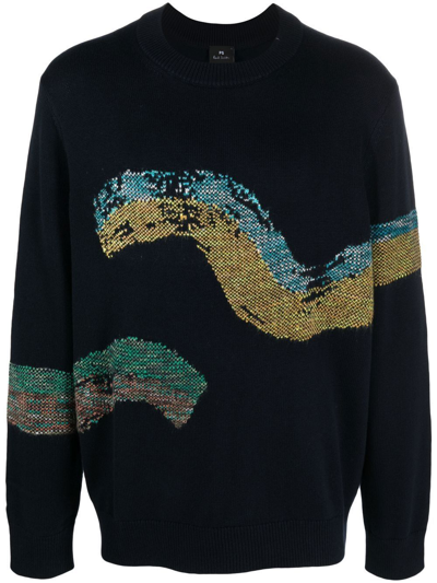 Liviana Conti Crewneck Pullover Sweater In Blue