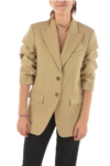 Michael Kors Wool Gabardine Boyfriend Blazer In Beige