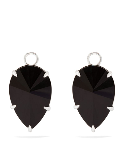 Annoushka White Gold And Black Onyx Earring Drops In Silver