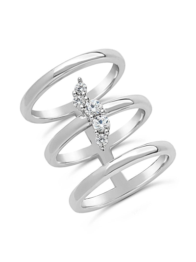Sterling Forever Faye 3 Band Ring In Silver