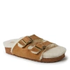 DEARFOAMS WOMEN'S TAMWORTH CORK MOLDED FOOTBED DOUBLE BAND SLIDE