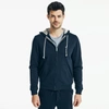 Nautica Mens Solid Full-zip Hoodie In Blue