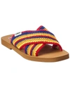 Chloé Woody Crisscross Knit Strap Slide Sandal In Red