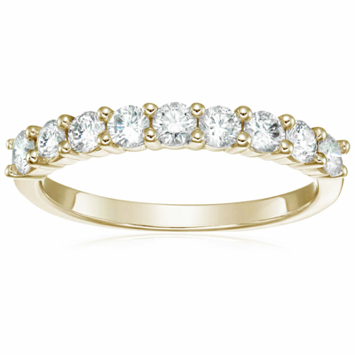 Vir Jewels 3/4 Cttw Diamond Wedding Band 14k White Or Yellow Gold 9 Stones Round Prong Set Bridal
