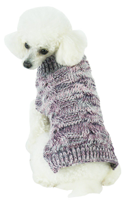 Pet Life 'royal Bark' Heavy Cable Knitted Designer Fashion Dog Sweater In Multi