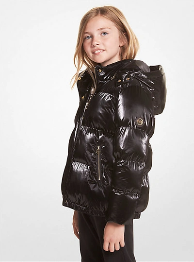 Michael Kors Quilted Ciré Puffer Jacket In Black