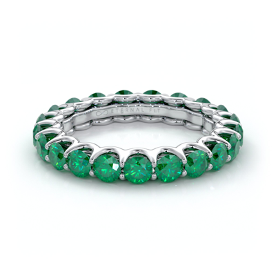 The Eternal Fit 14k 3.10 Ct. Tw. Emerald Eternity Ring In White