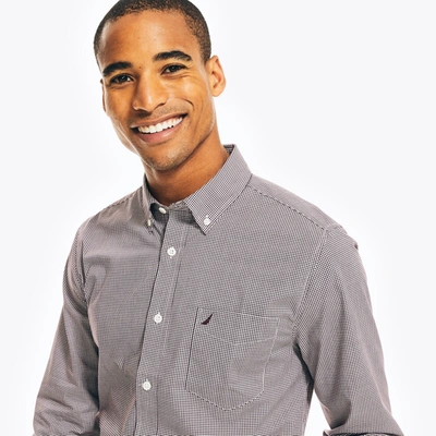 Nautica Mens Slim Fit Wrinkle-resistant Micro Gingham Shirt In Multi