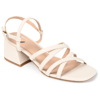 Journee Collection Women's Kempsy Strappy Block Heel Dress Sandals In Beige