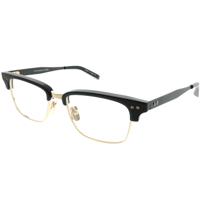 Dita Statesman Three Drx-2064-b-blk-gld-55 Unisex Rectangle Eyeglasses 55mm In Black-black Swirl/12k Gold
