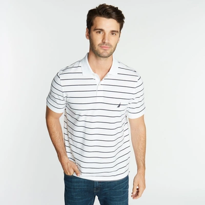 Nautica Mens Classic Fit Striped Deck Polo In Grey