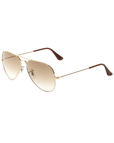 Ray Ban Ray-ban Original Brow Bar Aviator Sunglasses, 58mm In Gold