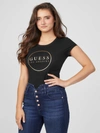 Guess Factory Eco Julie Rhinestone Tee In Black