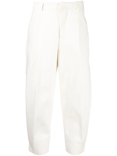Ami Alexandre Mattiussi High-waisted Cropped Trousers In White