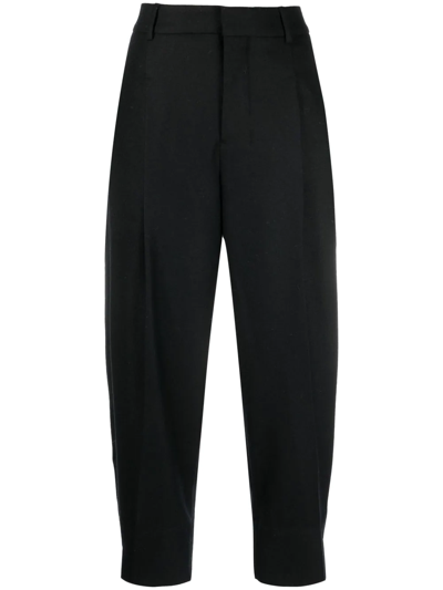 Ami Alexandre Mattiussi High-waisted Cropped Trousers In Black