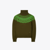 Tory Sport Tory Burch Merino Fair Isle Sweater In Winter Olive Mountain Fair Isle